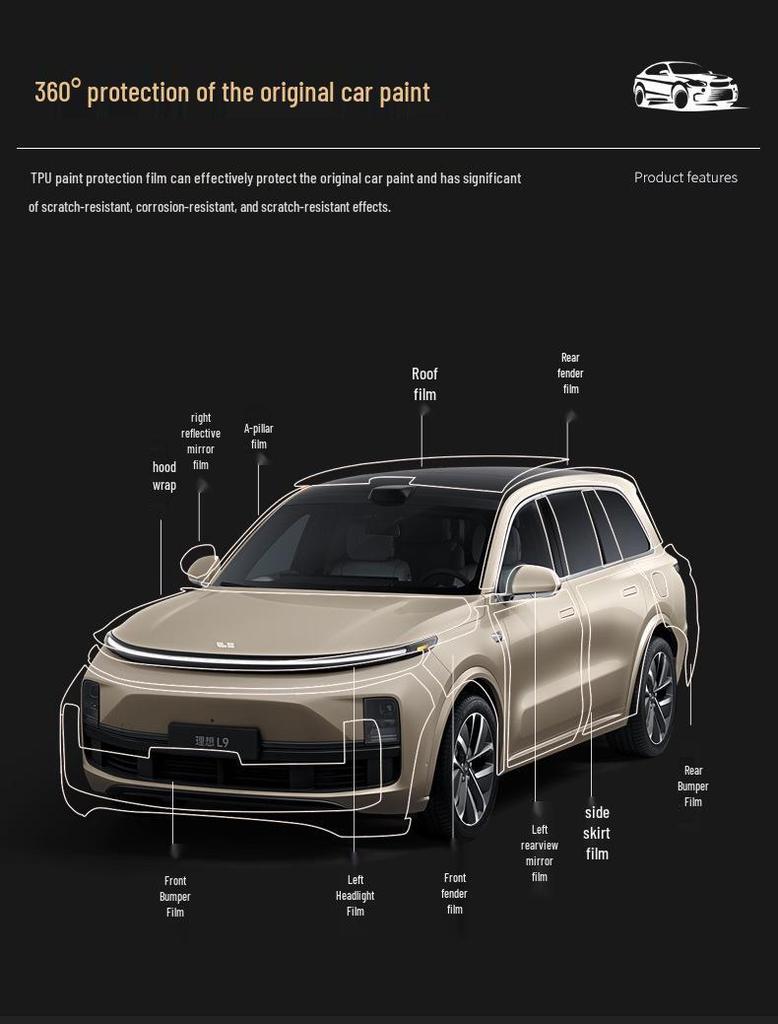 Applicable Ideal TPU Car Wrap L9 L8 L7 ONE - Full Invisible Surface Protection Film