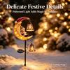Moon Holiday Figure Garden Stake Light for Christmas Yard Styling, Solar Outdoor Accent with Warm Light for Lawn Spots and Entry Views