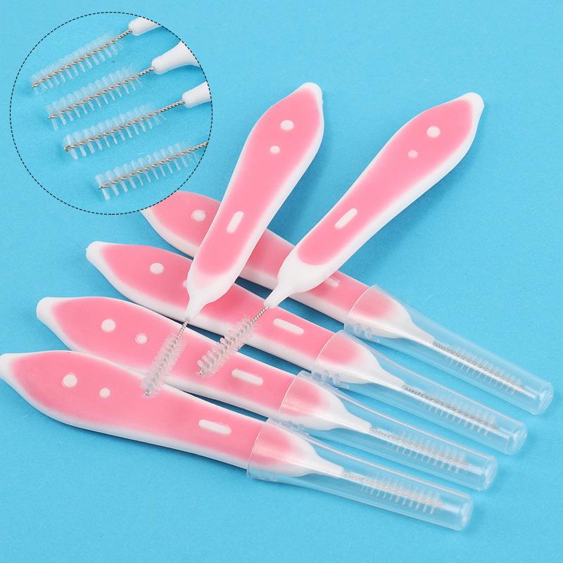 10 Stück Augenbrauenbürsten Mini Augenbrauen-Lifting-Bürste Einweg-Make-up-Wimpernwerkzeug Zahnzwischenraumbürste Wimpernverlängerungszubehör