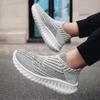 Large Size 46 New One-pedal Socks Shoes, Lightweight Shock-absorbing and Versatile Couple Casual Shoes, Breathable Fly-woven Single Shoes