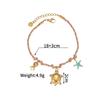 Atoztide Shell Starfish Conch Cherry Charm Bracelet for Women Girls Stainless Steel Gold Color Bead Chain Bracelet Jewelry Gift