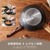 SENSARTE 26cm Wok, Chinese Wok, IH/Gas Stove Compatible, Marble Coating, Non-stick, PFOA-Free, with Lid, Deep Frying Pan, One-Year Warranty, Gray