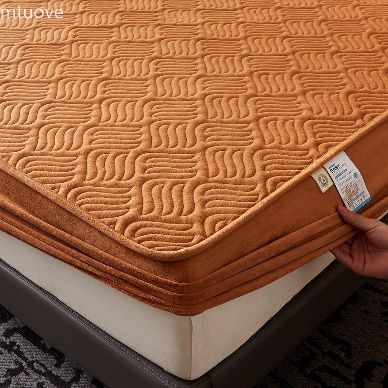 Luksusowy Krótki Plusz Zagęszczony Pikowany Pokrowiec na Materac Rozmiar Queen Ciepły Miękki Dziecięcy Aksamit Pikowanie Narzuta na Łóżko Nie Zawiera Poszewki na Poduszkę