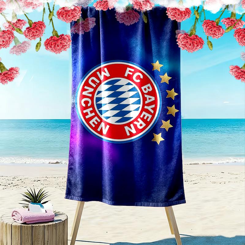 Asciugamano da Spiaggia con Stampa FC Bayern München, Asciugamano Grande Morbido Asciugatura Rapida per Spiaggia Campeggio Nuoto