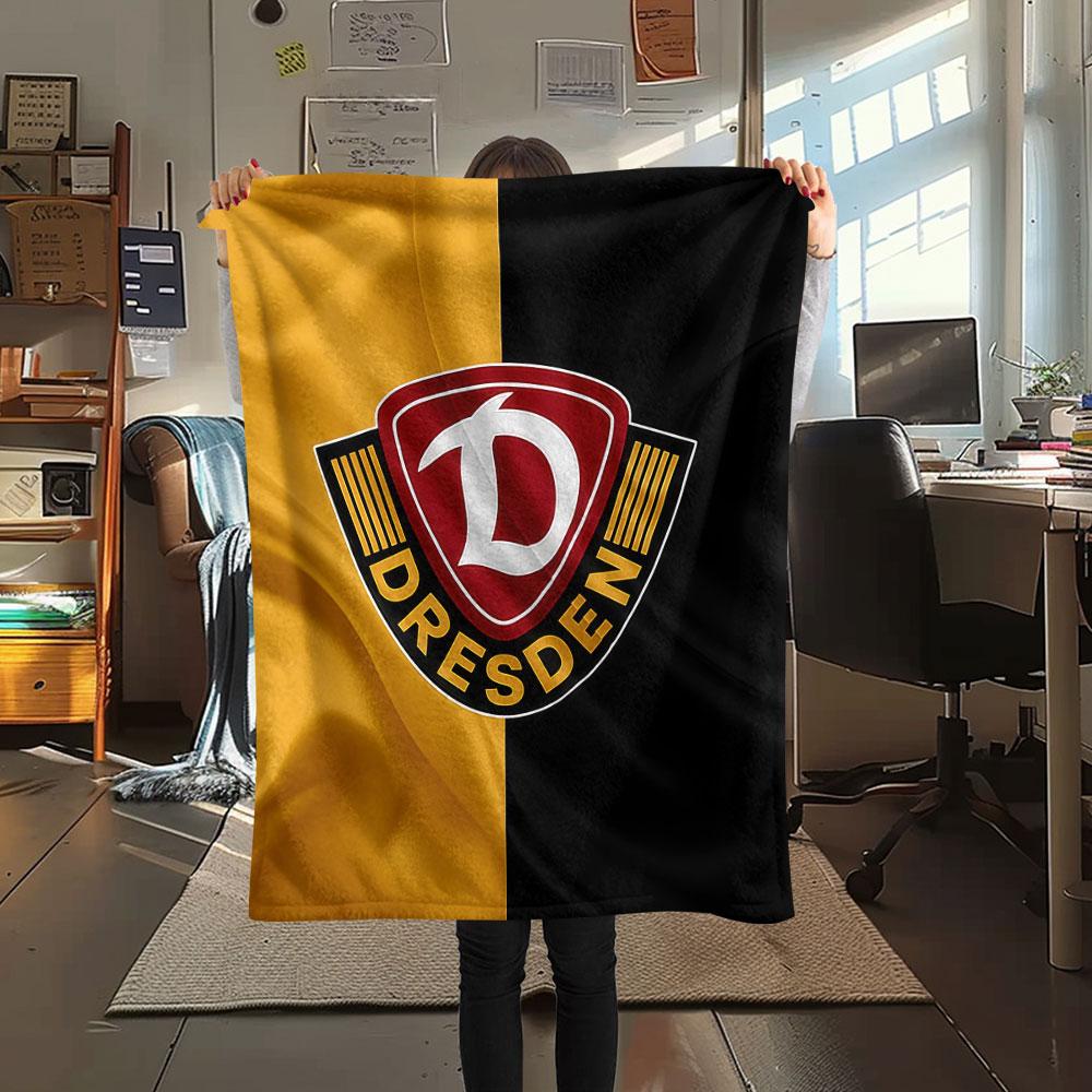 1 Stück Dynamo Dresden gemusterte Flanelldecke für alle Jahreszeiten geeignet für Heimdekoration Wärme und Komfort Geschenke Feiertagsgeschenk