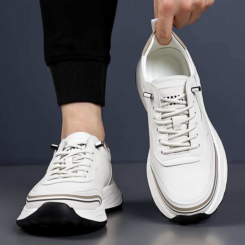 Fashion Lace-Up Male Flats Brand Men Casual Shoes Leather Fashion Skate Shoes Men All-match Mens Sneakers Male Comfortable Outdoor Shoe