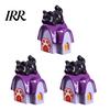 Tabletop Halloween Decoration 3Pcs Mini Resin Figurines, Miniature Pumpkin Ghost Grim Reaper Outdoor Castle Statue for Spooky Fairy Garden,