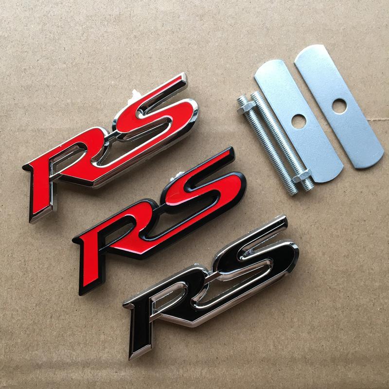 Car Grille Modification Decorative Logo 3D RS Grille Modification Sports Logo Metal Car Logo