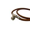 HERMES bracelet leather Duble Kelly choker Brown leather unisex Used
