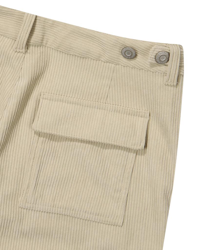 Syupeodeulai W Pocket Wide Corduroy Pants Beige
