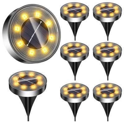 Solarna IP68 Wpuszczana Ogrodowa Solarna Automatyczne Światło Panel Solarny Wysoka Jasność Łatwa Bezpieczeństwo w Przypadku Katastrofy Ciepła Biel Świateł, Zewnętrzna, Wodoodporna, Światła,