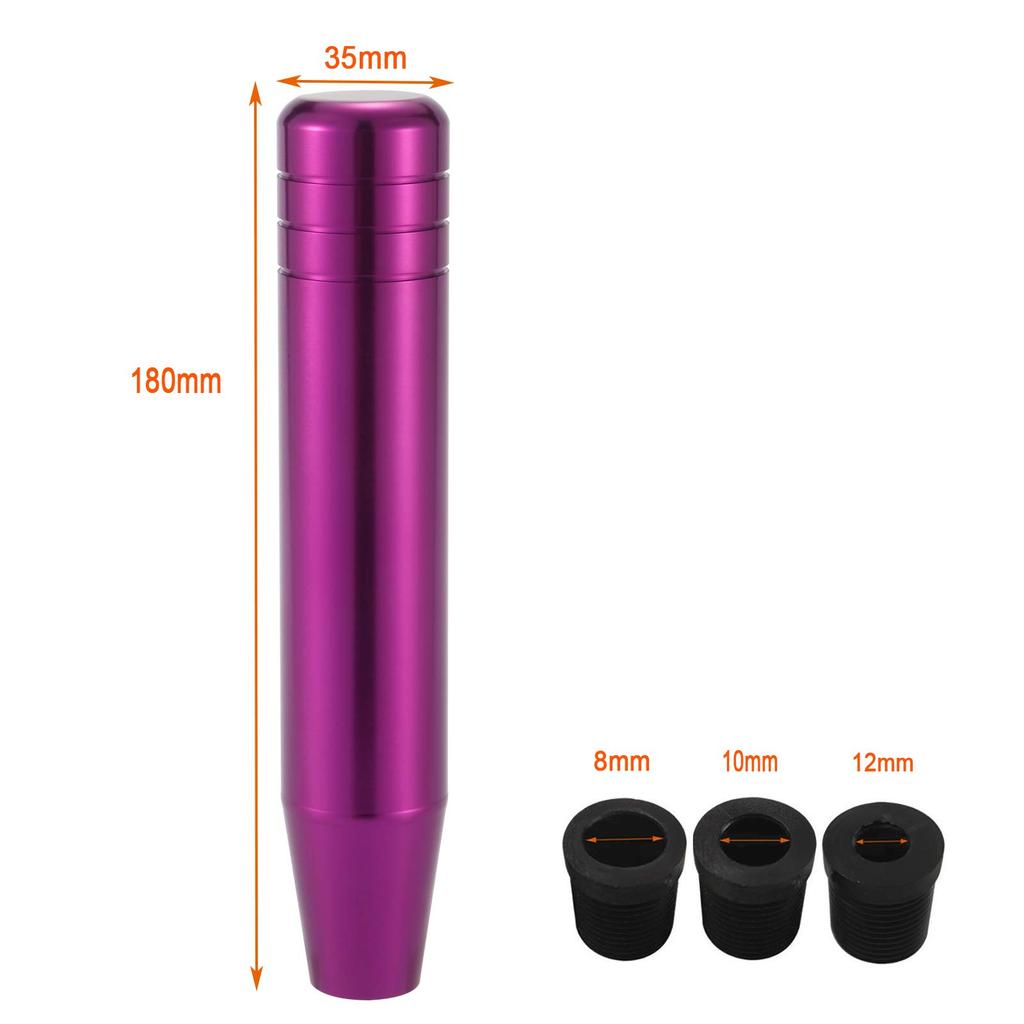 Lunsom 180mm Aluminum Shift Car Shift Lever Knob Extension for Automatic and Manual Cars Knob, (Purple)
