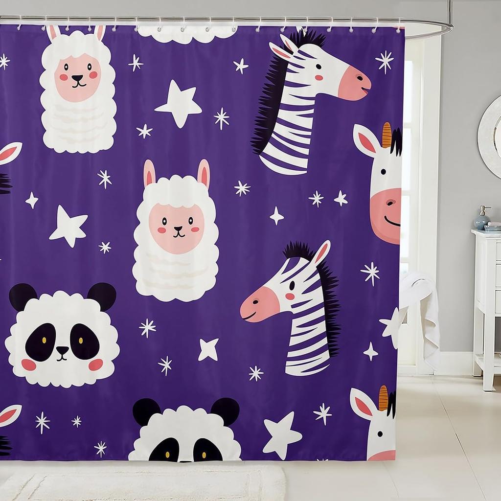 Japanese Style Shower Curtain,Red Cherry Blossom Bathroom Curtain,Mount Fuji Train Print Waterproof Curtain Kids Girls Teens