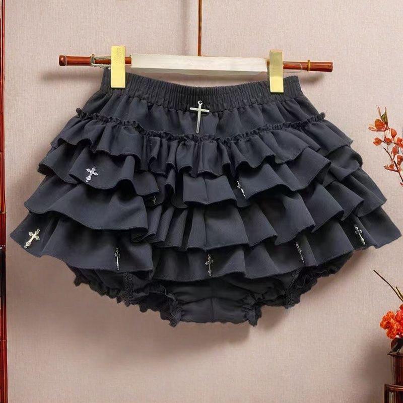 

Панк Горячая Девушка Темный Крест Пышная Юбка-Торт – Стройнящий Дизайн Защита от Непристойности Medium чёрный