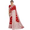Glory Sarees Women' Banarasi Silk Saree With Blouse Piece (Gs Kara1 Red)