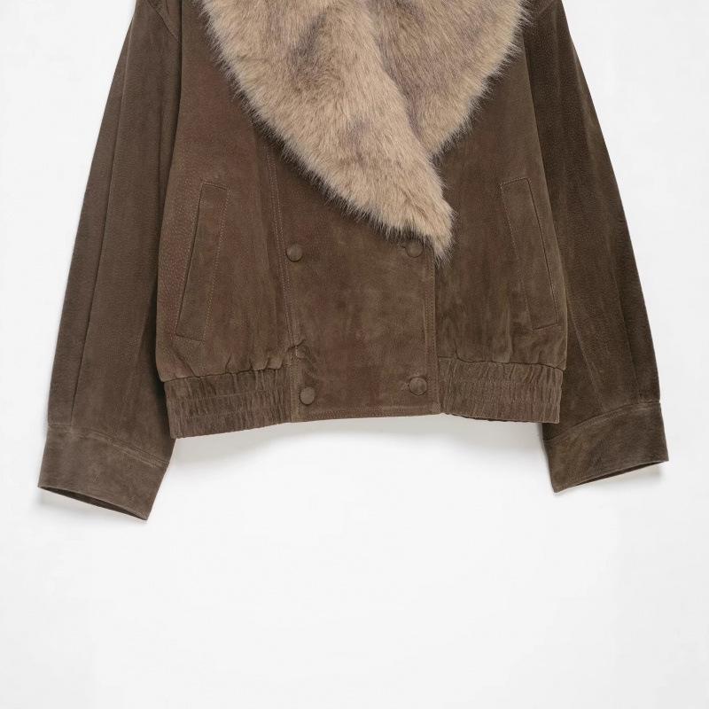 European & American Women's Faux Fur Suede Jacket Coat