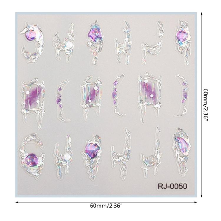 5D Embossed Nail Art Stickers Manicure Accessories Self Adhesive Nail Decals