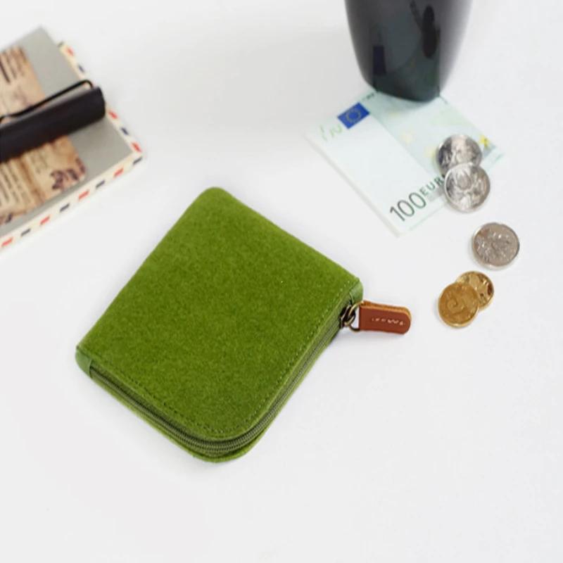 Wool Felt Mini Coin Purse Wallet Women Men Change Bag Credit Card ID Holder Wallets Key Chain Mini Bag Felt Retro Bag