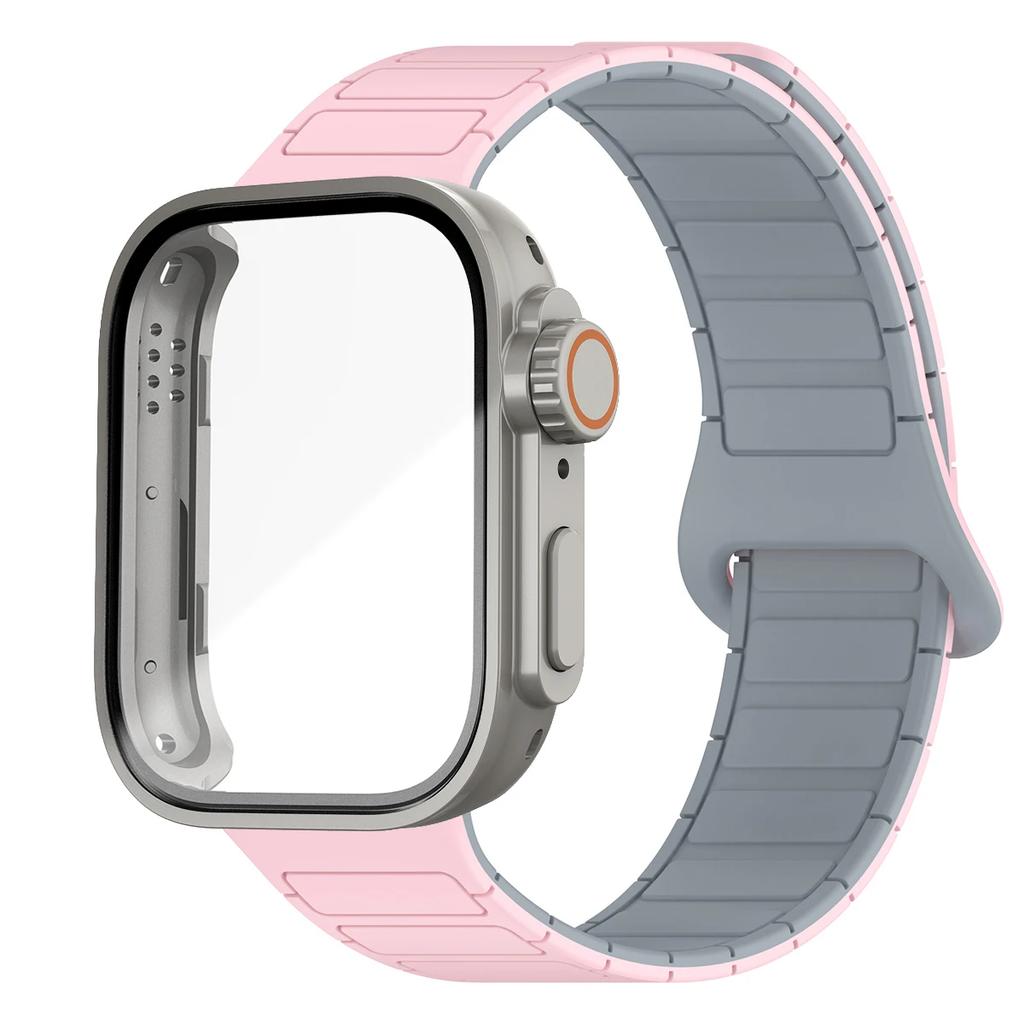 Case+Magnetic Sport Band for Huawei Watch Fit 3 Bracelet Anti Sweat Soft Silicone Wristband Breathable Dual Color Strap