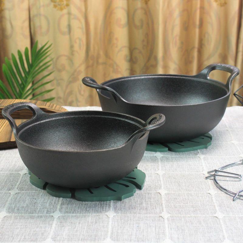Thickened Cast Iron Double-Ear Stew Pot: Non-Stick & Uncoated Small Frying Pan