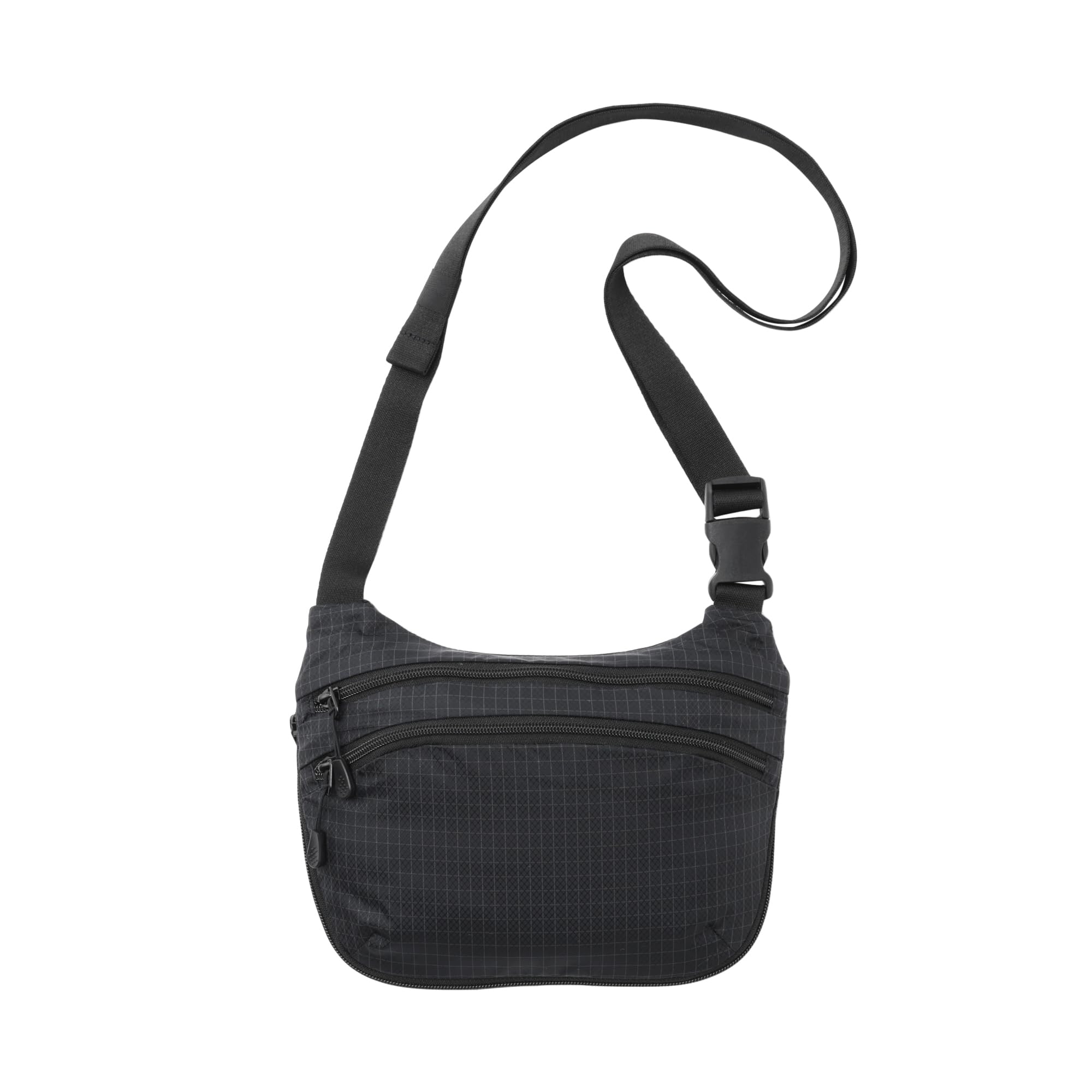 MUJI Ripstop Mini Shoulder EF0FXA6S Water-Repellent Bag, Unisex, Adult, Black, чёрный