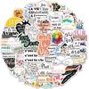 50-Piece Set of French Motivational Quote Stickers for Journals, Water Bottles, and Phone Cases.