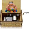UV Painting Birthday Music Box Laser Engraving Retro Wooden Music Box Mechanical Spring Hand Crank Music Box Birthday Gifts