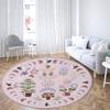 Moon and starry sky printed circular floor mat plant pattern carpet home bedroom decoration non slip floor mat door mat