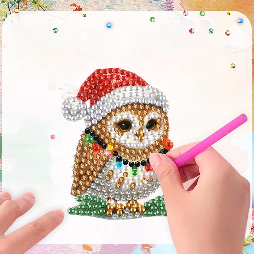 6Pcs Acrylic Christmas Santa Claus Diamond Art Fridge Magnet Diamond Painting Refrigerator Magnet for Adults Kids Beginners