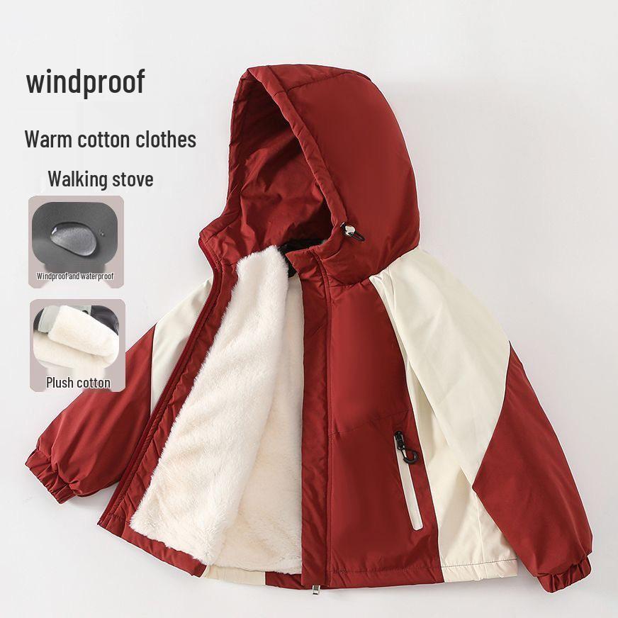 Minecraft Kids' Windproof Fleece Jacket – Unisex Autumn/Winter, Warm & Stylish Windbreaker