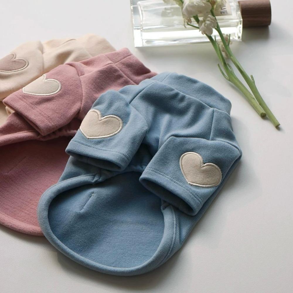 Winter Warm Gift Pet Dog Clothes Cute Love Cat Pet Warm Clothes Trendy Puppy Clothing