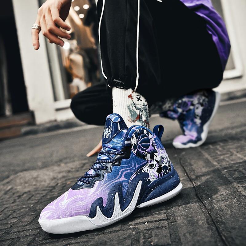 

Basketball shoes men s and women s mesh breathable shock absorption youth sports shoes students wear-resistant large size sneakers high-top boots 45