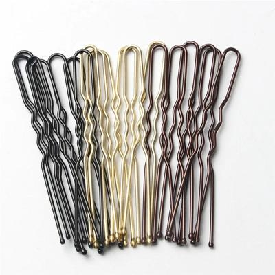 5cm Alloy Bobby Pins Barrettes U Shaped Metal Hair Pins Waved Hair Clips Bridal Hair Pins Hair Styling Tools Black 50Pcs/Bag