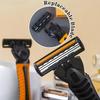 Men's Manual Safety Razor, Triple Layer Stainless Steel Blades, Replaceable Shaving Head