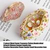 Elegant Alloy Enamel Flower Basket Decorative Jewelry Box With Traditional Craftsmanship