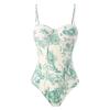 Women's Vintage Fashion Swimsuit Push Up Tummy Control Monikini Lace Up Cover-up Swimwear Set Two Pieces Slimming Close-fittingTankini Bathing Suit