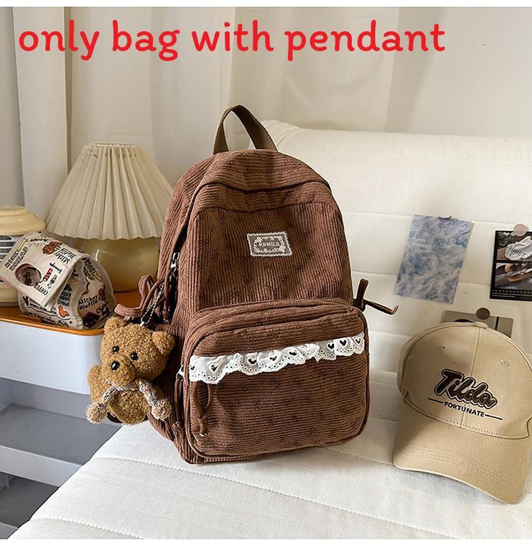 Korean Style Girls Backpack With Bow Pattern For School And Travel Purposes