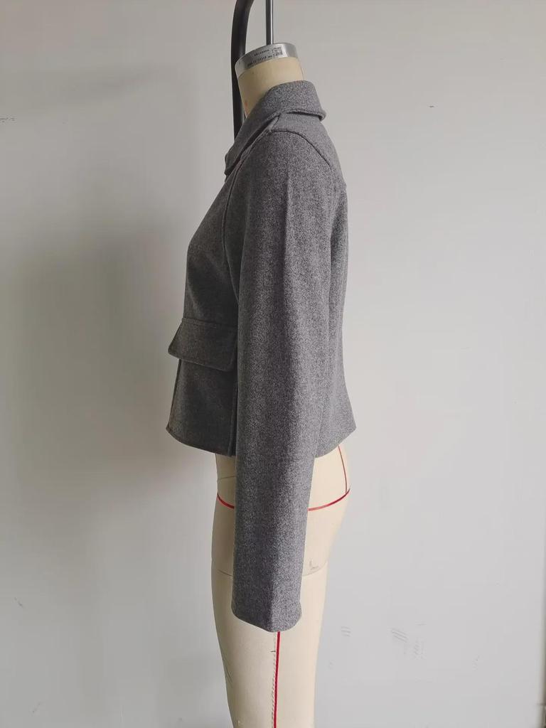 2023 Damen-Revers-Einreiherjacke mit weichen Metallknöpfen, erhältlich in zwei Farben – europäischer und amerikanischer Stil