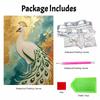 DIY Pearl Gem Elegant Peacock Pattern Shining Bead Craft Art Home Wall Ornament Simple Unframed Room Decoration Art Modern Style Wall Decor