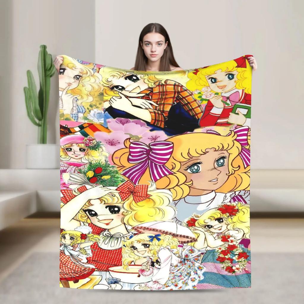 Candy Candy Manga Blanket Soft Quality Bedding Throw for Spring Home Decor Students Novelty Bedspread