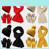 Adult Knitted Hat Scarf Gloves Set With Thick Warmth For Winter Outdoor Use