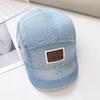 Vintage washed denim baseball cap children versatile short brim hip hop hat niche design sunshade cap men