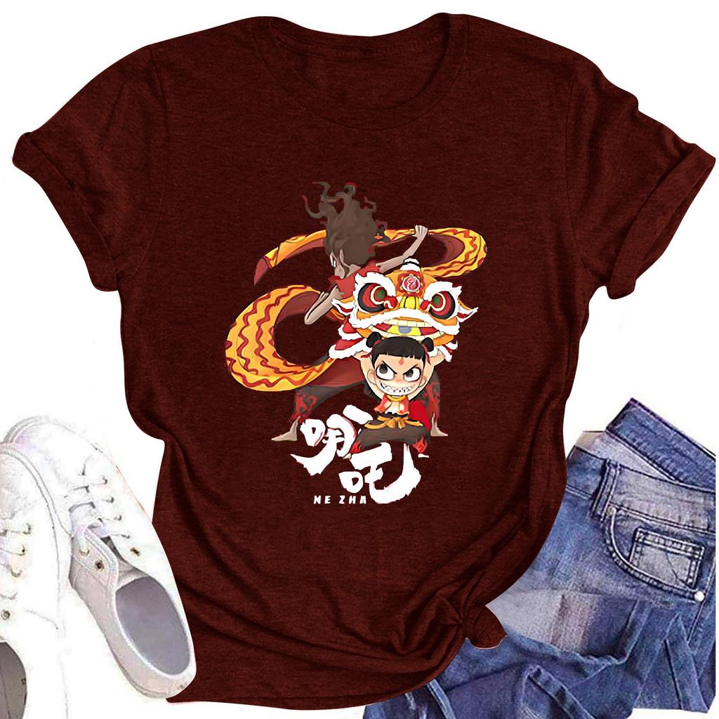 Women's Short-sleeved Print Round Neck Short-sleeved T-shirt Top