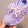 PU Leather Sport Shoes For Girls Trend Fashion Children's Running Shoes Korean Style Teenager Girl's Sneakers Fashion Footwear
