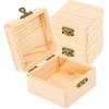 (PLUM)8x8x4.7cm Plain Natural Wooden Packing Box Storage Box Gift Box Wooden Storage Box Home Sundries Storage Box