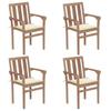 Day and Night - Day and Night Stackable Garden Chairs 4 Units Solid Teak Wood with Cushions
