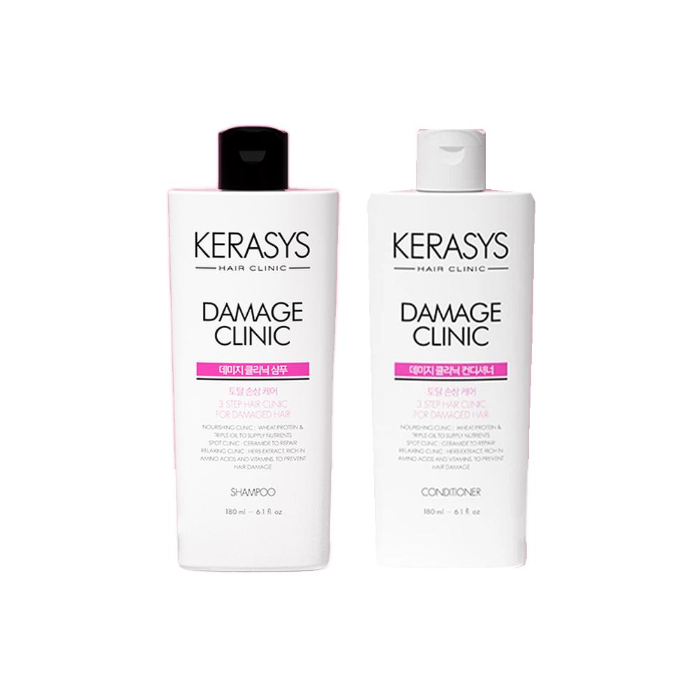 [DAISO] Kerasys Hair Clinic Damage Clinic Shampoo & Conditioner 180ml / Damage & Moisture Clinic Treatment 250ml