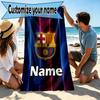 Custom Name Personalized football club FC Print Beach Towel, for Trip Camping Beach Party Home Decor, Birthday Gift for Family & Friends