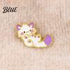 Textured Brooch Design Cute Purple Cat Lapel Pin Cartoon Animal