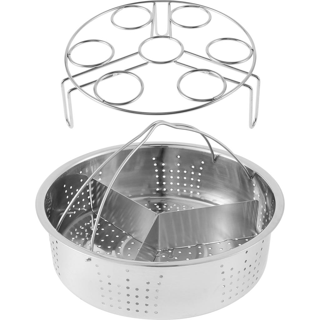 Stainless Steel Steamer Rack Set Egg Steaming Basket Holder Cookware Tray Stand Vegetable Cooking Accessories Kitchen Gadgets